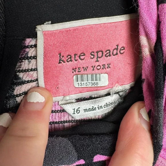 Kate Spade pink wallflower smocked long sleeve dress size 16 runs small - Picture 7 of 10